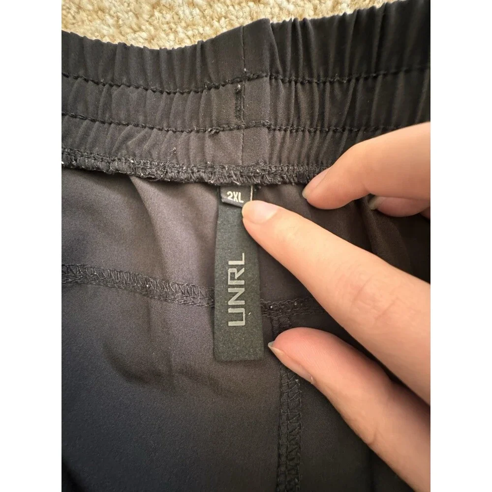 UNRL Training Shorts Men 2XL Black Performance Stretch Gym Workout Athletic Logo